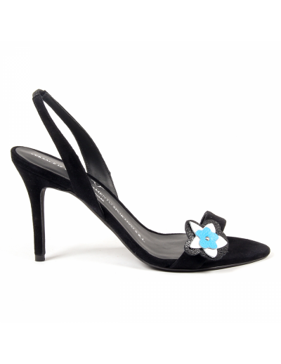 V 1969 Italia Womens Ankle Strap Sandal Black ELEONOR