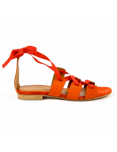 V 1969 Italia Womens Flat Sandal Red MORA