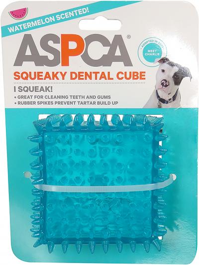 ASPCA 2.5' Squeaky Dental Cube Dog Toy-Blue