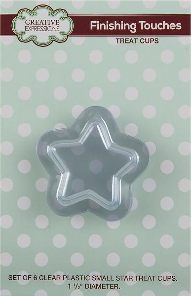 Creative Expressions Small Star Treat Cups 6/Pkg-Clear 1.5' Diameter
