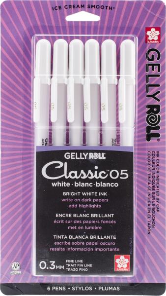 Gelly Roll Classic Fine Point Pens 6/Pkg-White