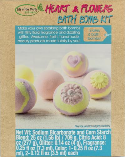 Bath Bomb Kit - Makes 6-Heart & Flowers