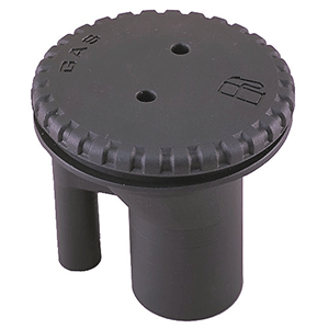 Perko 0543 Vented Fill f/1-1/2' Hose - Straight Neck - Gas - Black