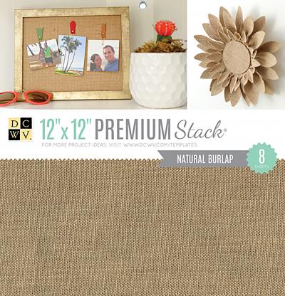 DCWV Single-Sided Specialty Stack 12'X12' 8/Pkg-Natural Burlap