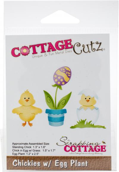 CottageCutz Die-Chickies W/Egg Plant 1.2' To 2.5'