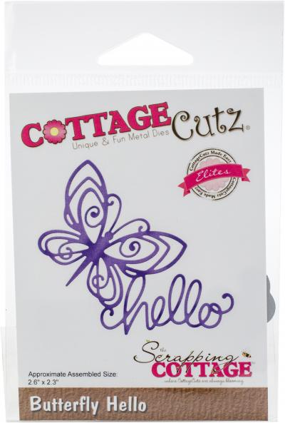 CottageCutz Elites Die-Butterfly Hello 2.6'X2.3'