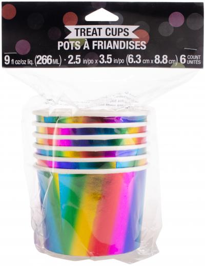 Rainbow Foil Treatcups 6/Pkg-
