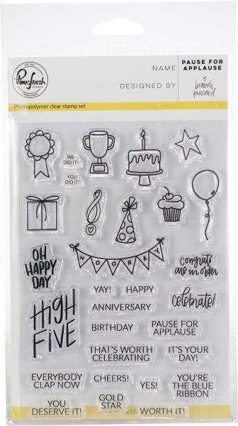Pinkfresh Studio Clear Stamp Set 4'X6'-Pause For Applause