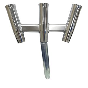 Tigress GS Trident Rod Holder - Bent Butt - Polished Aluminum