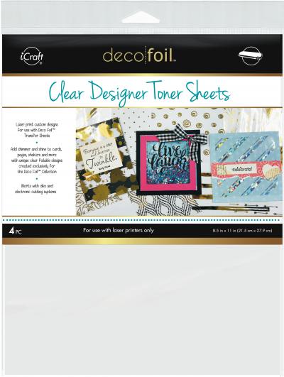 Deco Foil Clear Toner Sheets 8.5'X11' 4/Pkg-Printable