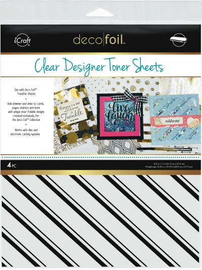 Deco Foil Clear Toner Sheets 8.5'X11' 4/Pkg-Pinstripes