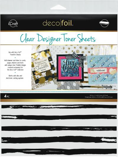Deco Foil Clear Toner Sheets 8.5'X11' 4/Pkg-Distressed Lines