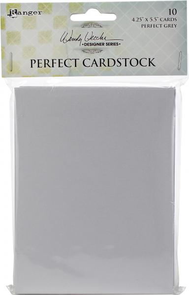 Wendy Vecchi Perfect Cardstock 4.25'X5.5' 10/Pkg-Grey Cards