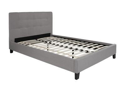 Flash Furniture Chelsea Full Size Upholstered Platform Bed in Light Gray Fabric