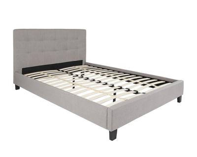 Flash Furniture Chelsea Queen Size Upholstered Platform Bed in Light Gray Fabric