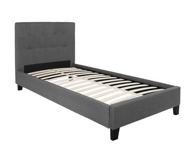 Flash Furniture Chelsea Twin Size Upholstered Platform Bed in Dark Gray Fabric