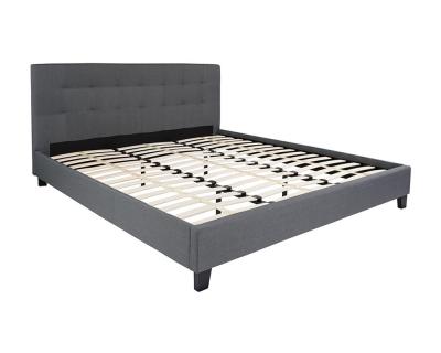 Flash Furniture Chelsea King Size Upholstered Platform Bed in Dark Gray Fabric