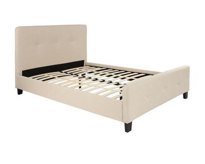 Flash Furniture Tribeca Full Size Tufted Upholstered Platform Bed in Beige Fabric