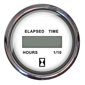 Faria Chesapeake SS 2' Digital Hourmeter - (10,000 Hours) (12-32 VDC) - White