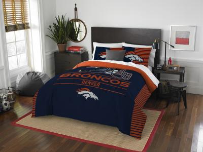 Broncos OFFICIAL National Football League, Bedding, 'Draft' Full/Queen Printed Comforter (86'x 86') & 2 Shams (24'x 30') Set  by The Northwest Company