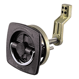 Perko Flush Latch - Non-Locking - 2.5' x 2.5' w/Offset Cam Bar & Flexible Polymer Strike