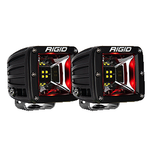 RIGID Industries Radiance Scene Lights - Surface Mount Pair - Black w/Red LED Backlight