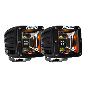 RIGID Industries Radiance Scene Lights - Surface Mount Pair - Black w/Amber LED Backlights