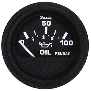 Faria Heavy-Duty 2' Oil Pressure Gauge (80 PSI) - Black