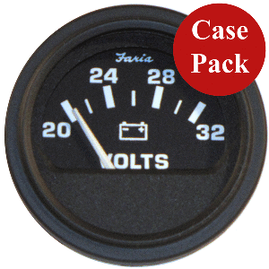 Faria 2' Heavy-Duty Voltmeter (14-32 VDC) - Black *Bulk Case of 24*