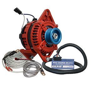 Balmar Alternator 3.15' Dual Foot Saddle J10 Serpentine Pulley Regulator & Temp Sensor - 170A Kit - 12V
