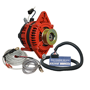 Balmar Alternator 1-2' Single Foot K6 Serpentine Pulley Regulator & Temp Sensor - 170A Kit - 12V