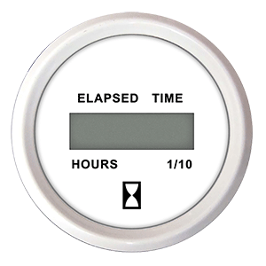 Faria 2' Hourmeter (Digital) 10,000 Hours 12-32VDC Dress White - Retail Package