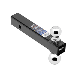 Draw-Tite Dual Ball Mount 2' Square Solid Shank 8' Length w/Chrome 1-1-7/8' & 2' Balls - Black