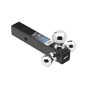 Draw-Tite Tri-Ball Mount 2' Square Solid Shank w/Chrome 1-7/8', 2' & 2-5/16' Balls - Black
