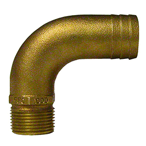 GROCO 3/4' NPT x 1' ID Bronze Full Flow 90° Elbow Pipe to Hose Fitting