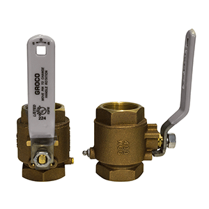 GROCO 1-1/4' NPT Bronze In-Line Ball Valve