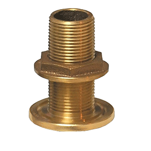 GROCO 1-1/4' NPS NPT Combo Bronze Thru-Hull Fitting w/Nut