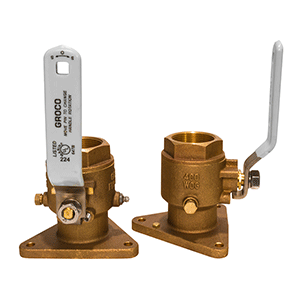 GROCO 1-1/2' Bronze Tri-Flanged Ball Valve/Seacock