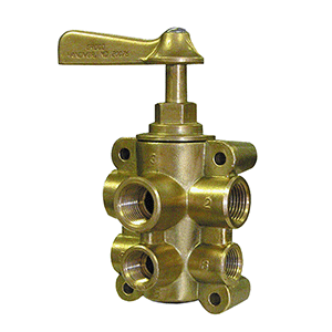 GROCO 6-Port NPT Bronze Fuel Valve 1/2' Main - 3/8' Return