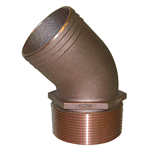 GROCO 1' NPT Bronze 45 Degree Pipe to 1' Hose