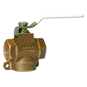 GROCO 1-1/2' NPT Bronze 3-Way Valve