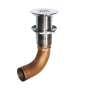 GROCO 1-1/2' Hose Barb Stainless Straight Deck Drain