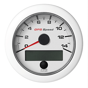 VDO Marine 3-3/8' (85mm) OceanLink® GPS Speedometer (0-14 KN/MPH/KMH) White Dial & Bezel