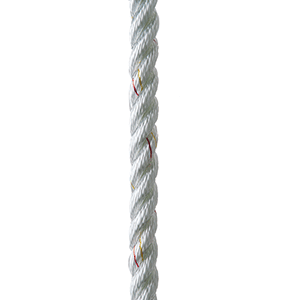 New England Ropes 3/4' X 50' Premium Nylon 3 Strand Dock Line - White w/Tracer