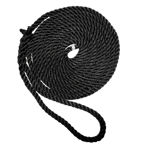 New England Ropes 3/4' X 50' Premium Nylon 3 Strand Dock Line - Black