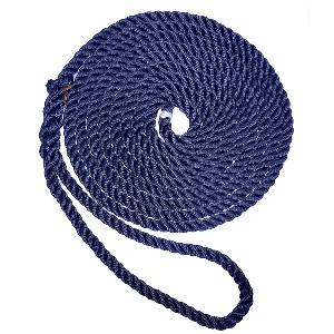 New England Ropes 3/8' X 25' Premium Nylon 3 Strand Dock Line - Navy Blue