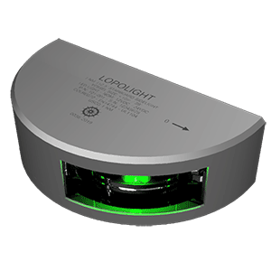 Lopolight Starboard SideLight - Vertical Mount - Aluminum Housing - 1nm/112.5° Green w/2.5m Cable