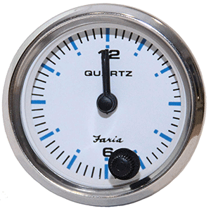 Faria Chesapeake White SS 2' Quartz Analog Clock
