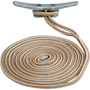 Sea-Dog Double Braided Nylon Dock Line - 5/8' x 35' - Gold/White