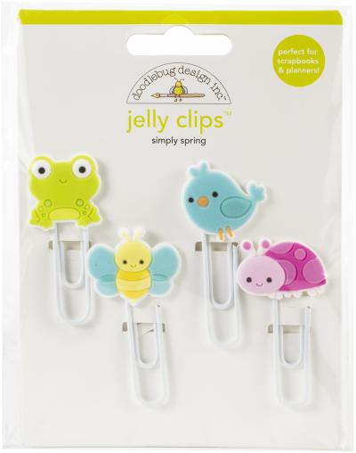 Doodlebug Jelly Clips 4/Pkg-Simply Spring